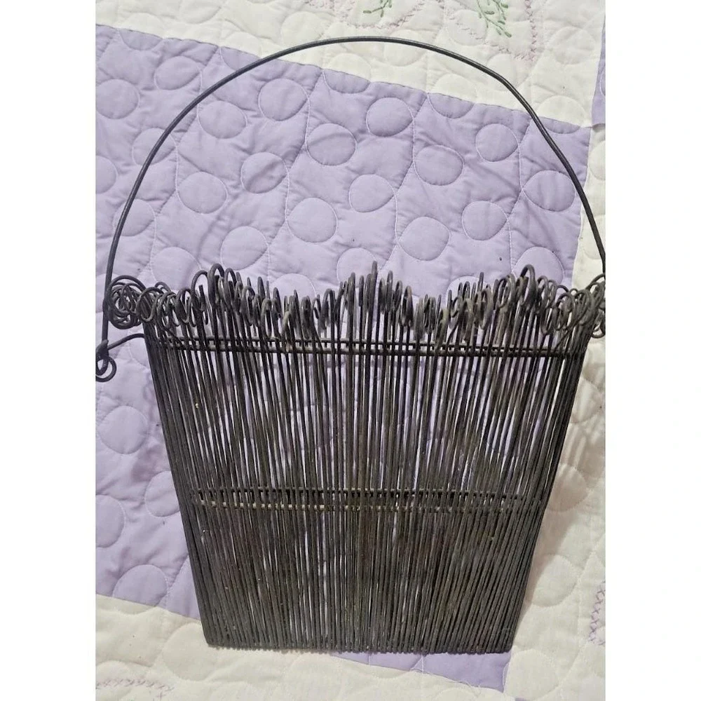wrought iron wire pocket hanging basket, plants, decor,  garden display, industr